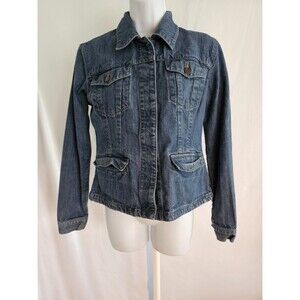 Eddie Bauer Jean Jacket Women's Button Up Blue Denim Size Small